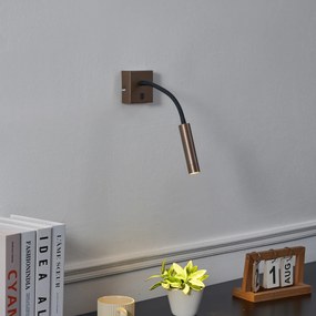 Модерна бронзова стенна лампа с USB-C порт - Gosna