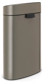 Кош за боклук Brabantia Touch Bin New 649732, 40 л, Безшумно и плавно затваряне, Плосък гръб, Сив