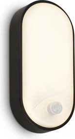 Brilo - LED външно настенно осветително тяло със сензор RUCH, LED/12W/230V, IP65, черно