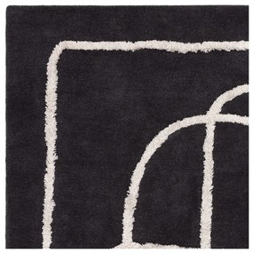 Черен ръчно изработен вълнен килим 200x300 cm Matrix – Asiatic Carpets