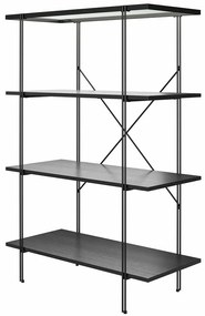 Черна етажерка за книги в дъб 79x117 cm Wainwright - Queer Eye