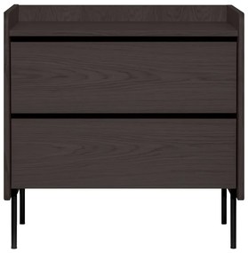 Черен висок скрин от дъб 80x82 cm Wrap - Bonami Selection