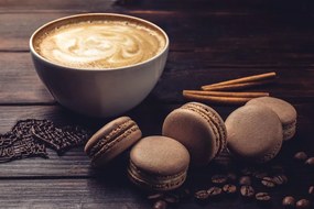Картина на платно – Кафе с шоколадови макарони