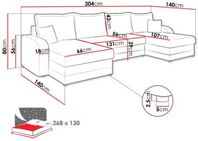 Ъглов диван Kris U-Mple