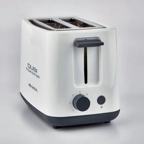 Тостер за хляб Ariete QUBI 0157/00, 760W, 2 филии, Бутон стоп, 7 степени, Подвижна тава за трохи, Бял
