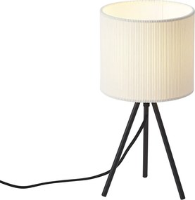 Модерна настолна лампа бяла с кадифен абажур - Luz