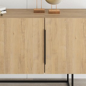 Нисък скрин от естествен дъб 150x80 cm Titan - Marckeric