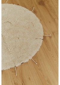 Кремав ръчно изработен памучен кръгъл килим подходящ за пране ø 100 cm Moon Multishape – Lorena Canals