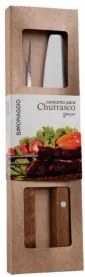 Simonaggio - Комплект за барбекю от 2 части (вилица двурога + нож 20см) с дървена дръжка CHURRASCO (CH550/2)