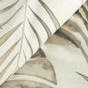 Меки памучни чаршафи в бежово с екзотични листа 2 части: 1 бр. 140x200 + 1 бр. 70x80