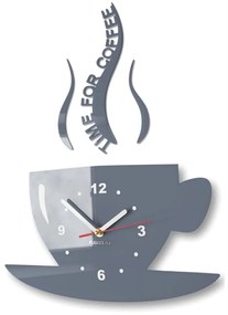 Стенен часовник Time for coffee Сив