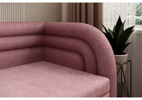 Розов шенилов сгъваем/с място за съхранение диван десен ъгъл 223 cm Fabillo – ELTAP