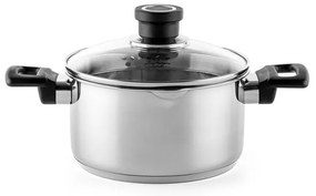 Тенджера Luigi Ferrero Sophia FR-3402, 18x10 см, 2.3 л, Стомана 18/10, Стъклен капак, Индукция, Инокс