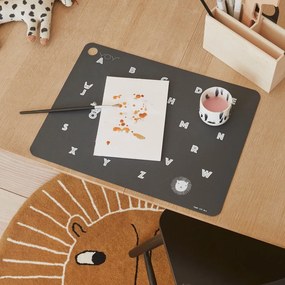 Кафяв детски килим със смес от вълна ø95 cm Lion – OYOY Mini