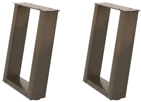 4012759 vidaXL Крака за масичка за кафе, U-образни, 2 бр., естествена стомана, 28 x (42-43) см, стомана