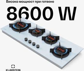 Klarstein Goldflame 4 Slim газов плт, 4 котлона, на течен или земен газ, електрическо запалване