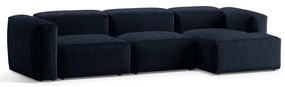 Тъмносин ъглов диван от рипсено кадифе (десен ъгъл) Bergano – Cosmopolitan Design
