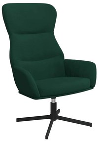341110 vidaXL Стол за релакс, тъмнозелен, кадифе