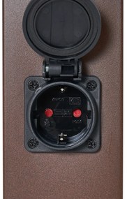 Външна лампа ръждивокафява с прозрачно стъкло 45 см IP44 с контакт и сензор за движение - Malios