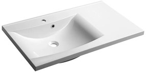 Бяла мивка от отлят мрамор 90x48 cm Luciola – Sapho