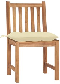 3073105 vidaXL Градински столове 4 бр с възглавници тиково дърво масив