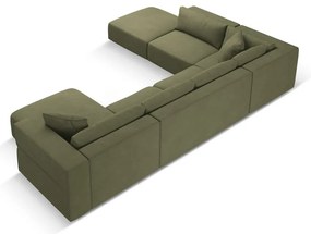 Светлозелен ъгъл U-образен диван, ляв ъгъл Esther – Milo Casa