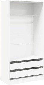 800603 vidaXL Гардероб, бял, 100x50x200 см, ПДЧ