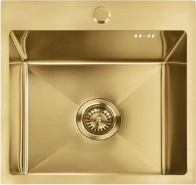 Стоманена мивка Leo 40 BRUSH GOLD