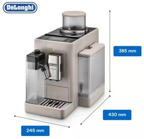 Еспресо машина DeLonghi Rivelia Sand Beige EXAM440.55.BG, 1450W, 19 bar, 1.4l, Тъчскрийн TFT, Twin Shot, Bean Adapt, LatteCrema Hot, 17 напитки, Бежов