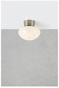 Бяло/сребристо осветително тяло за таван със стъклен абажур Malaga – Markslöjd