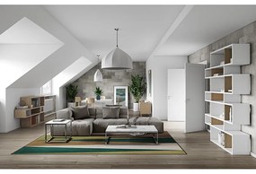 Бял шкаф за книги в дъб 156x220 cm London - TemaHome