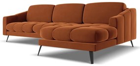 Оранжев кадифен ъглов диван (десен ъгъл) Nalu – Makamii