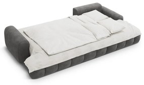 Сив кадифен сгъваем/с място за съхранение ъглов диван (десен ъгъл) Linz – Cosmopolitan Design