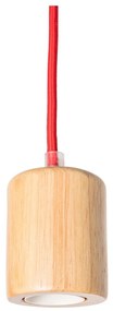 Висяща лампа с червен кабел Wood - SULION
