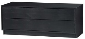 Черна модулна телевизионна масичка от борова дървесина 100x40 cm Finca - WOOOD