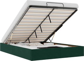3310964 vidaXL Османска рамка за легло без матрак тъмнозелена 140x190см кадифе