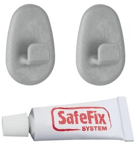 Комплект от 2 куки и лепило Сив Safefix - Metaltex
