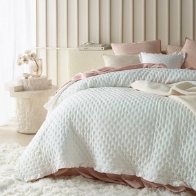 Бяла покривка за легло Molly с волан 240 x 260 cm