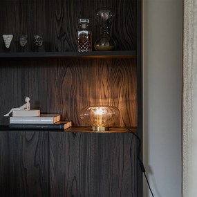 Арт Деко настолна лампа злато със стъкло - Ayesha