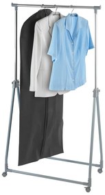 Сив метален телескопичен подвижен стелаж за дрехи, сгъваем - Wenko