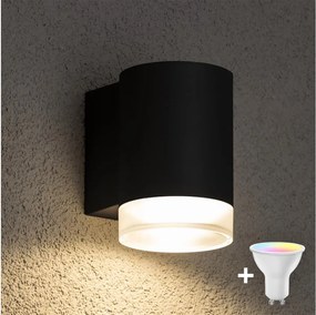 Brilagi - LED RGBW външно стеново осветително тяло MATERA 1xGU10/4,8W/230V черно IP54