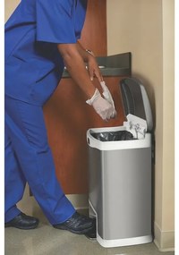 Rubbermaid Кош Slim Jim Front, метален, 30 L, бял