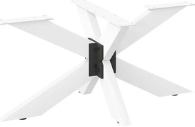 4013109 vidaXL Крак за масичка за кафе, форма на паяк, бял, 98x58x(42-43) см, стомана