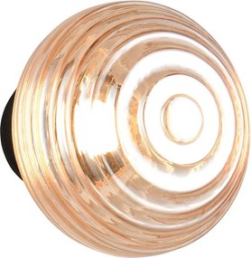 Стъклена LED стенна лампа с USB в кехлибарен цвят ø 15,5 cm Earl – Reality