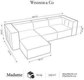 Ъглов диван от светлокафява кожа (ляв ъгъл) Madame - Windsor &amp; Co Sofas