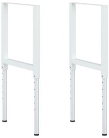 147932 vidaXL Подвижни рамки за работна маса метал 2 бр 55x(69-95,5) см сиви