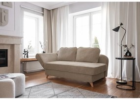 Кафяво-сив шезлонг от рипсено кадифе (ляв ъгъл) Chic Charlotte – Miuform