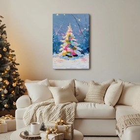 Картина на платно – Празнична нощ с цветно дърво