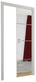 Плъзгаща врата с огледало EVAN 2 + каса, 80x205, бял