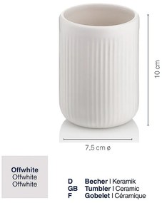 Бяла керамична чаша за четки за зъби Adele - Kela